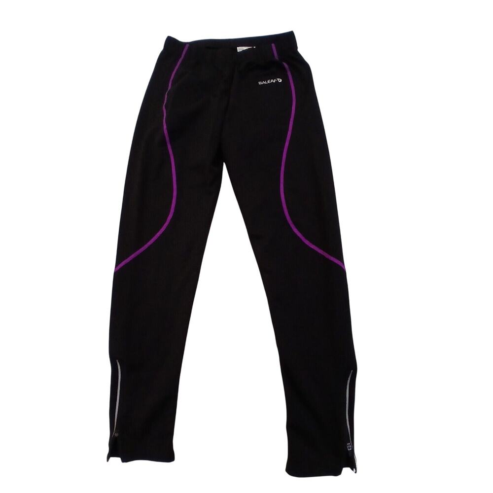 BALEAF Warming‎ Leggings Sz S Black Purple Bike REFLECTIVE Hiking Gym Run Yoga